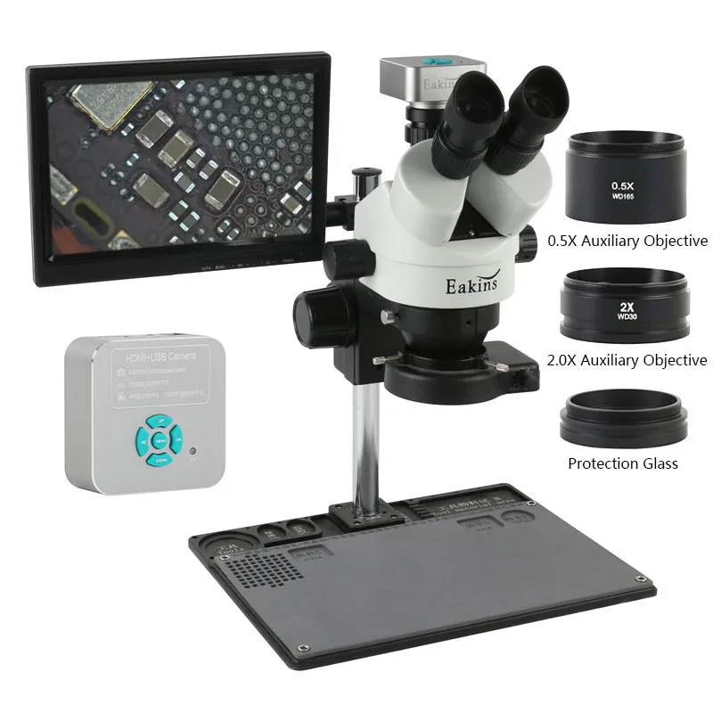 Simul-Focal Industrial Microscope 4K Hdmi - 7X 45X Zoom Industriële Simul-focal HDMI