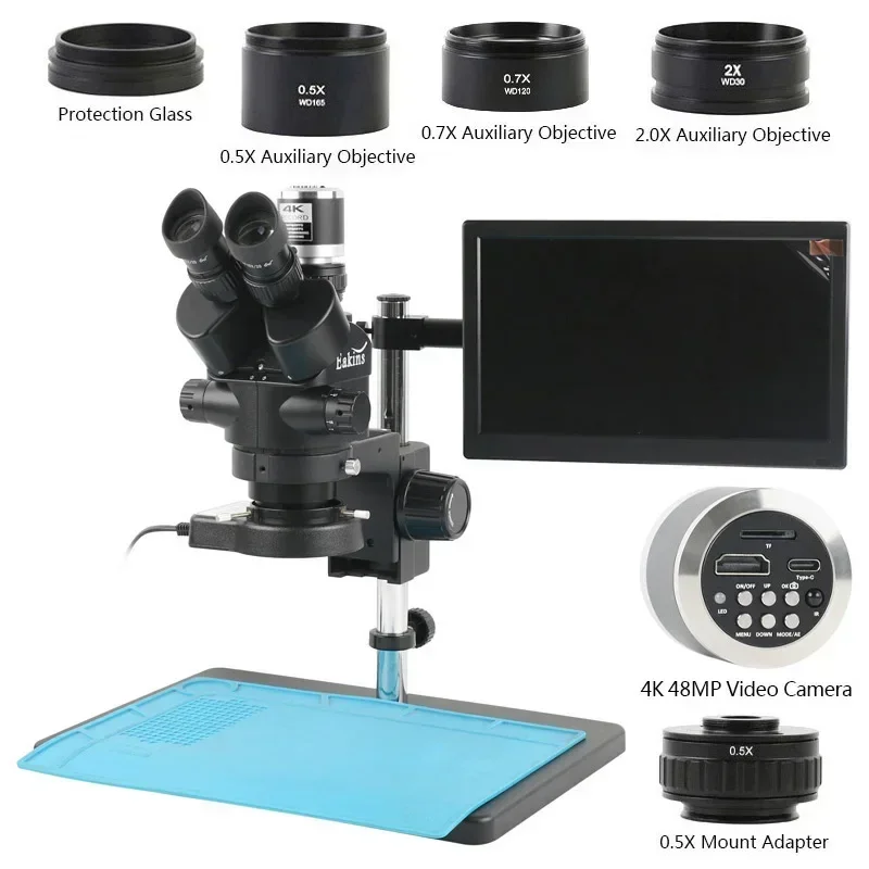 Trinocular Stereo Microscope 7X-45X - Simul Focal Trinoculaire Stereomicroscoop 3.5X 7X
