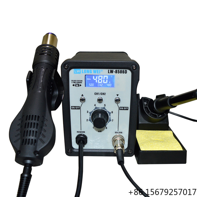 2 In 1 Soldering Rework Station 750W - LW-8586D 2-in-1 750W Heteluchtpistool 480 ℃