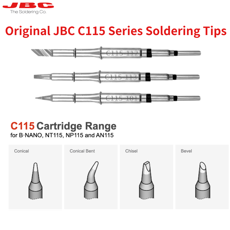 C115 Nano Soldering Iron Station - Originele JBC C115 Cartridges Soldeerbout Tips