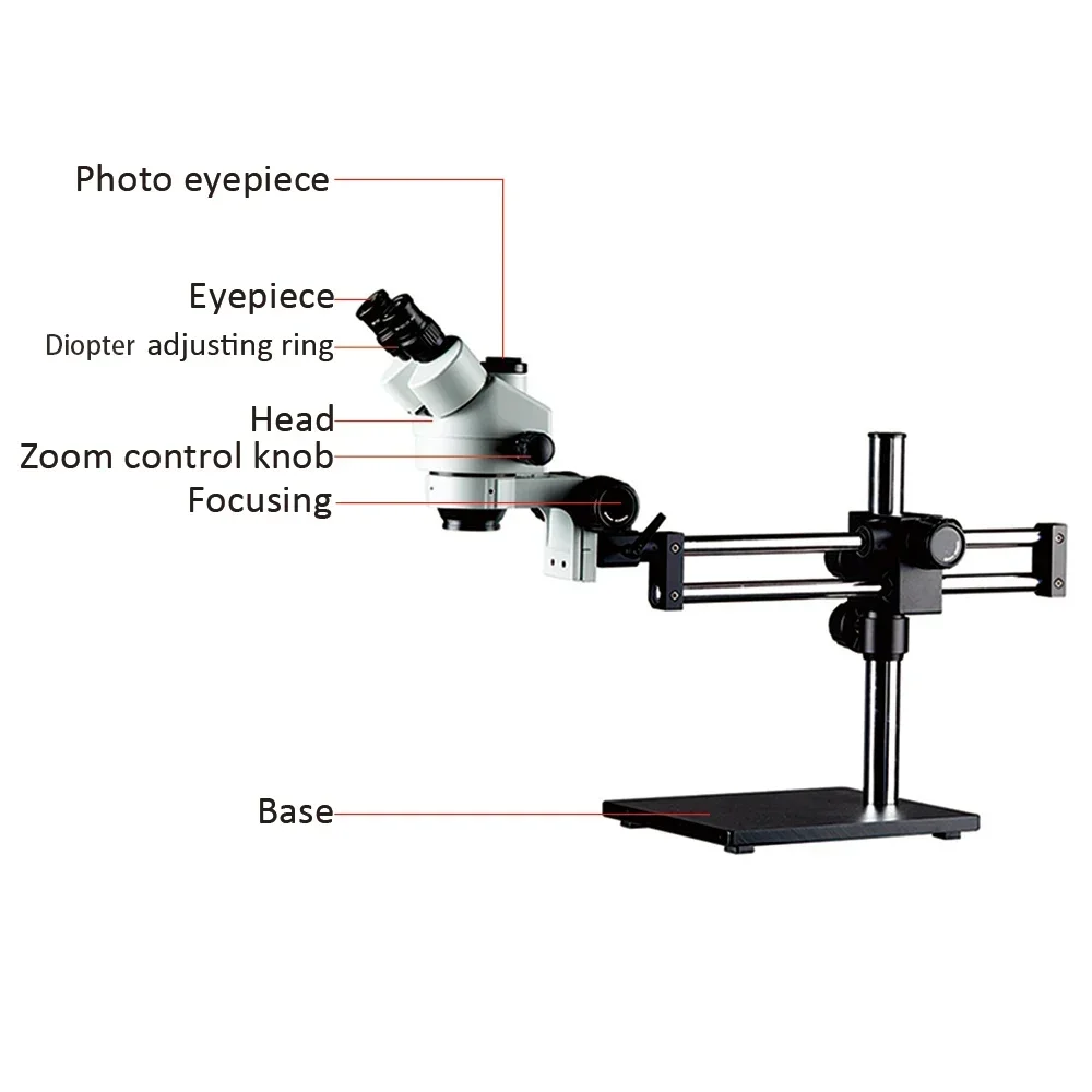 2026/Steady Base Dubbele Boom  - Trinocular Stereo Microscope 7X-45X recensie en prijs